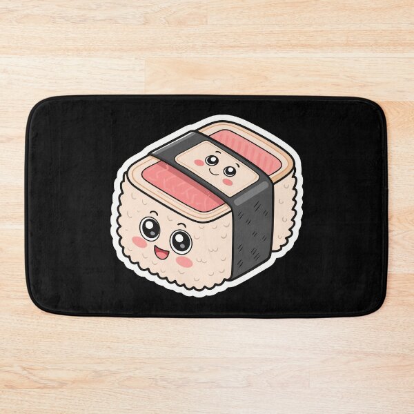 Item preview, Kawaii Musubi Sushi Roll Sticker – Cute Cartoon Rice Snack Design designed and sold by VividOrganica.