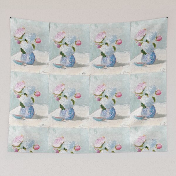 Item preview, Hydrangeas with small blue bowl designed and sold by Kimberly Stein Studio.