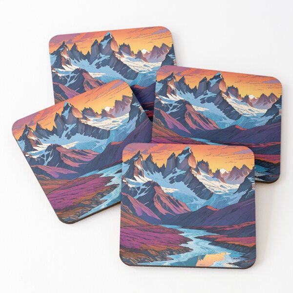 Item preview, Icy Peaks Beneath a Fiery Sky designed and sold by HorizonHues.