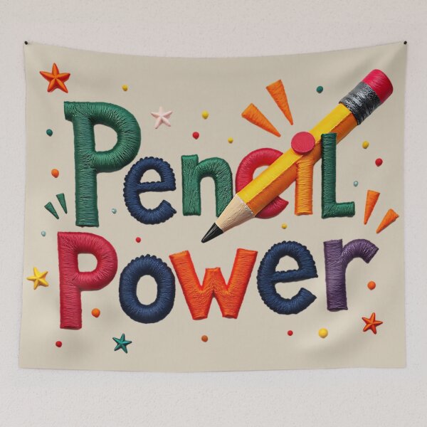 Item preview, Pencil Power School Quote Design designed and sold by ArtDesignTp.