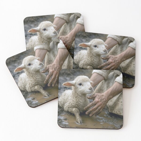 Item preview, Man Rescuing a Lamb From a Mud Puddle designed and sold by Maria Dryfhout.