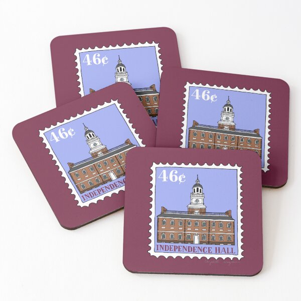 Item preview, Independence Hall Philadelphia Stamp Illustration designed and sold by Elizabeth Weglein.