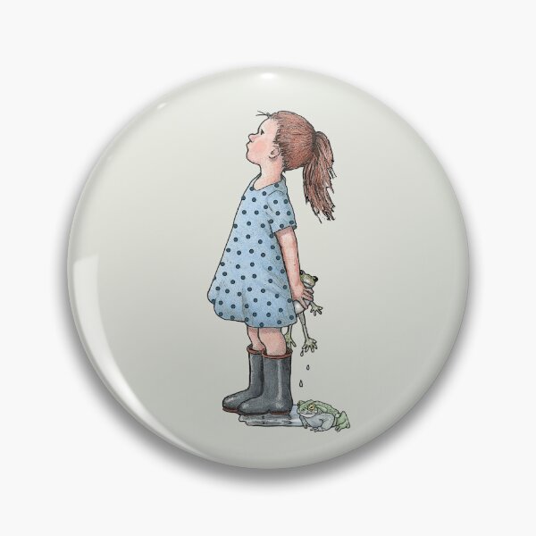 Item preview, Girl Frog Catcher, Tomboy, Childhood, Drawing designed and sold by JoyfulWhimsy.