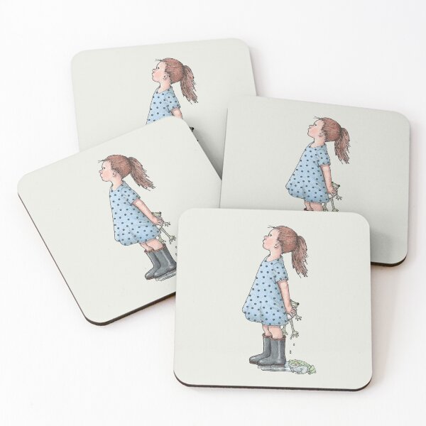 Item preview, Girl Frog Catcher, Tomboy, Childhood, Drawing designed and sold by JoyfulWhimsy.