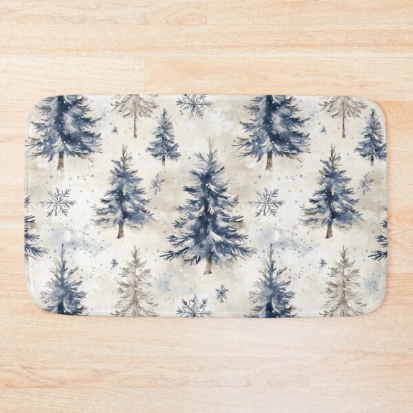 Item preview, Blue Beige Winter Christmas Trees All Over designed and sold by Feeling Artsy.