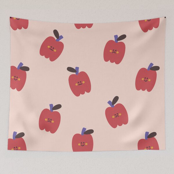 Item preview, Cute Red Apple Faces Pattern designed and sold by NicolaZhukov.