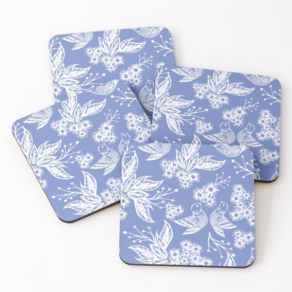 Item preview, Birds and floral Block print  designed and sold by Artdustdesigns.