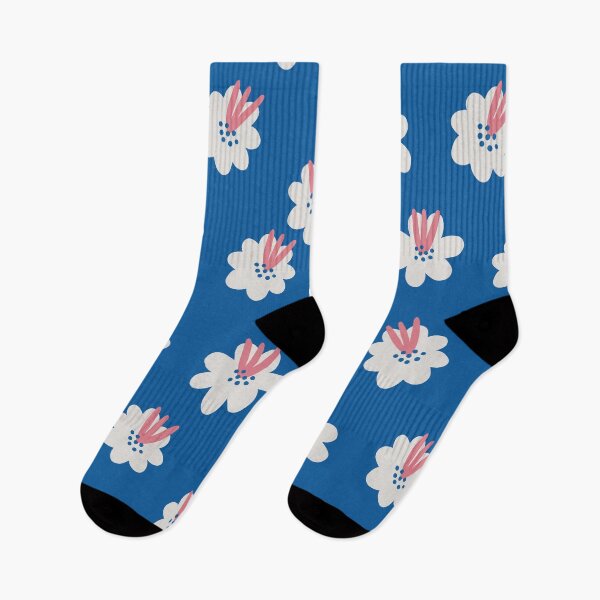Item preview, White Blossoms on Blue Background Pattern designed and sold by NicolaZhukov.