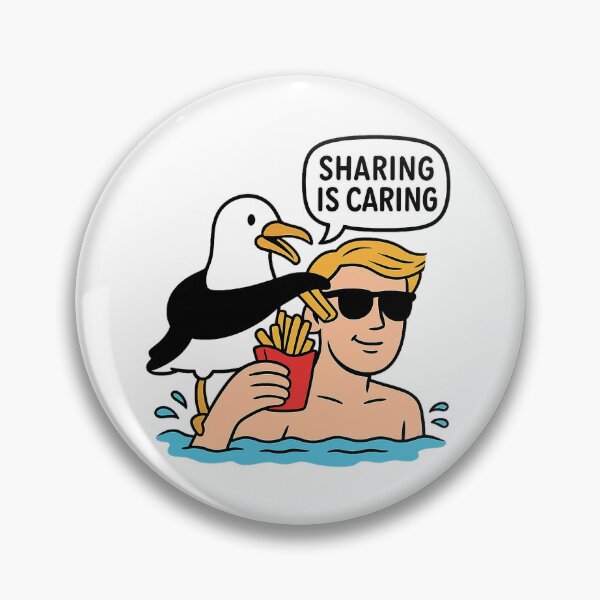 Artikelvorschau, Sharing is Caring – Lustiges Möwen- und Pommes-Design entworfen und verkauft von SnapLabDesigns.