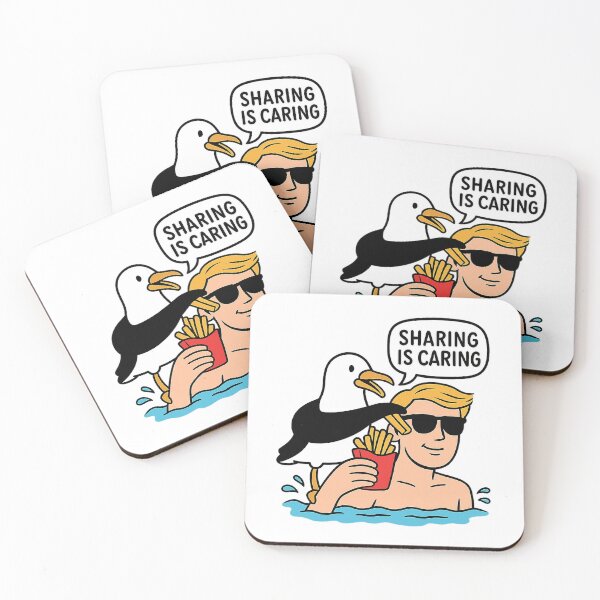 Item preview, Sharing is Caring – Funny Seagull and Fries Design designed and sold by SnapLabDesigns.