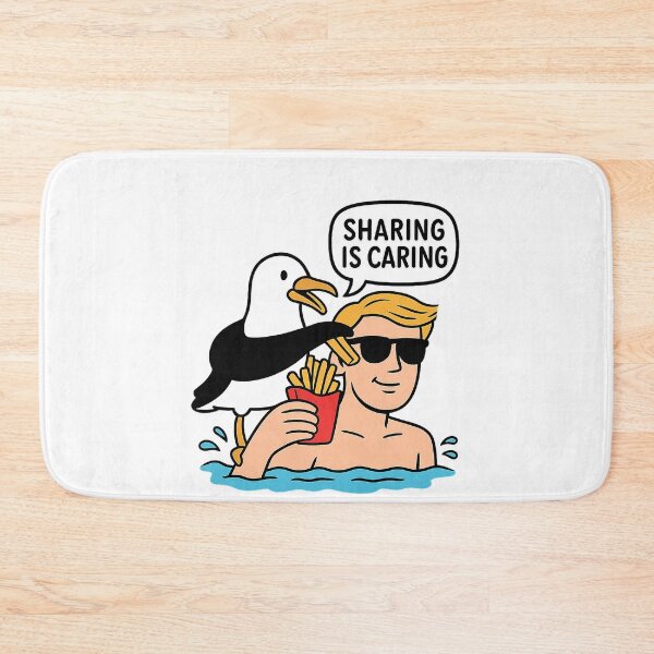 Item preview, Sharing is Caring – Funny Seagull and Fries Design designed and sold by SnapLabDesigns.