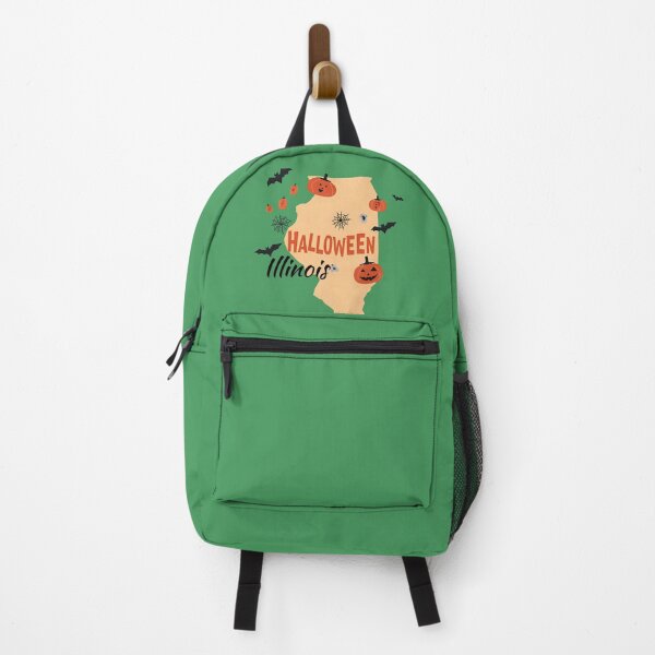 Item preview, Halloween Illinois State Silhouette – Pumpkins, Bats & Spooky Design designed and sold by DesignSphere-pi.