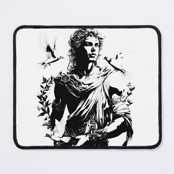 Item preview, Aengus – Celtic God of Love, Youth, and Poetry | Black & White Edition designed and sold by CelticSoulShop.