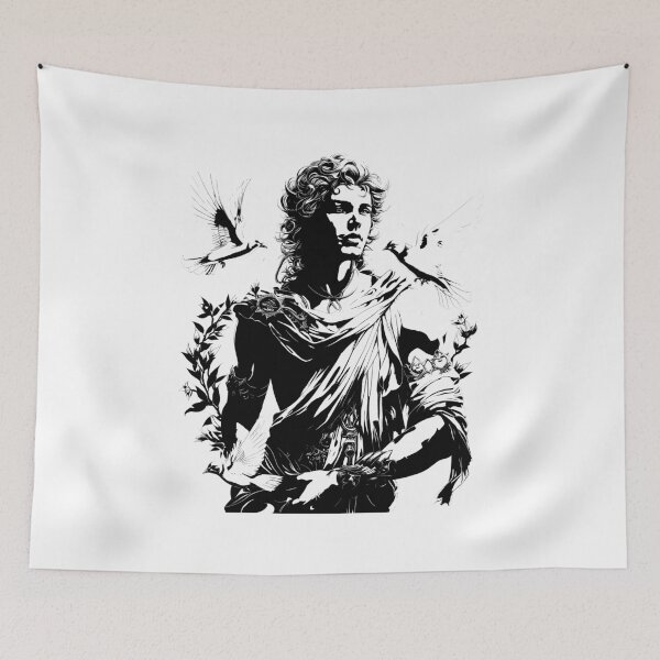 Item preview, Aengus – Celtic God of Love, Youth, and Poetry | Black & White Edition designed and sold by CelticSoulShop.