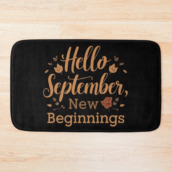 Item preview, Hello September, New Beginnings – Motivational Autumn Quote designed and sold by Pixel--Threads.