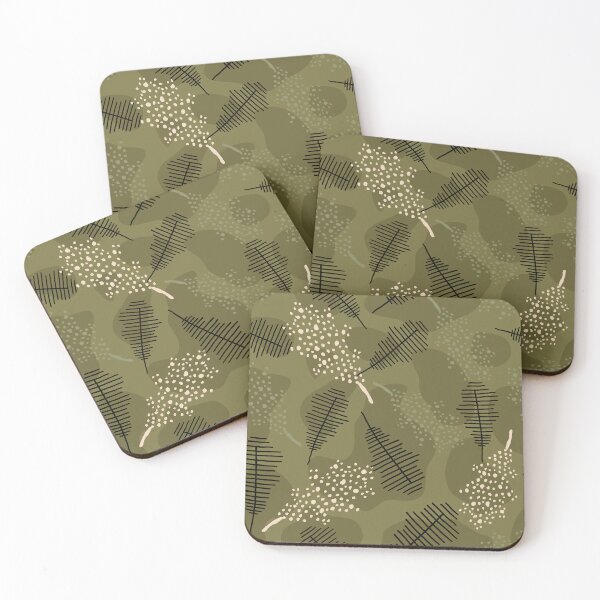 Item preview, Autumn Abstract Green Oak Leaves Pattern designed and sold by Farissa Designs.