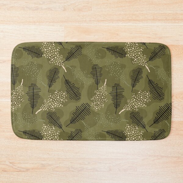 Item preview, Autumn Abstract Green Oak Leaves Pattern designed and sold by Farissa Designs.