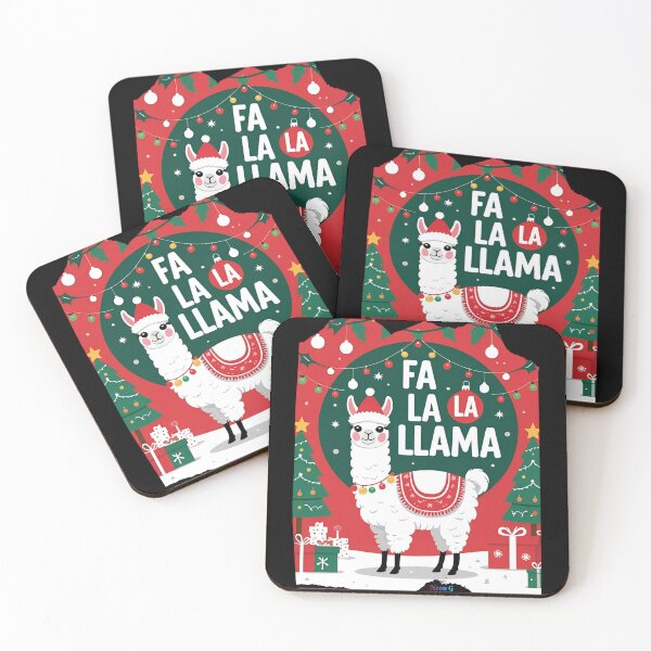 Item preview, Fa La Llama with cute llama in Santa hat 4 designed and sold by Neon G.
