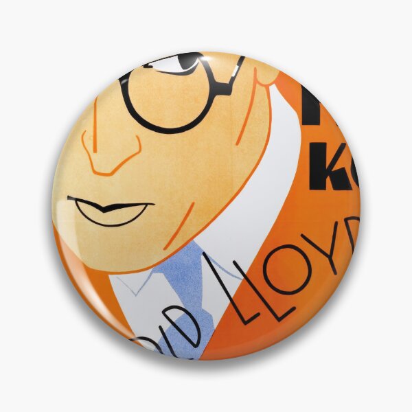 Item preview, Vintage Art Deco Movie Poster | Harold Lloyd Silent Comedy Icon | Swedish Film Art in Orange & Blue | 1920s Cinema History designed and sold by artofuniverse.