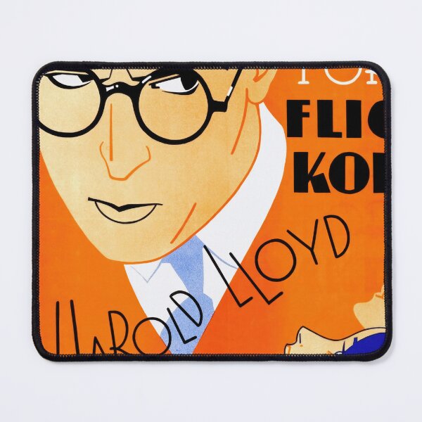 Item preview, Vintage Art Deco Movie Poster | Harold Lloyd Silent Comedy Icon | Swedish Film Art in Orange & Blue | 1920s Cinema History designed and sold by artofuniverse.