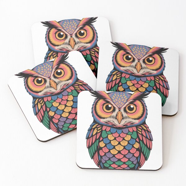 Item preview, Vibrant Colorful Owl Illustration – Intricate Hand-Drawn Style designed and sold by Royalsticker.