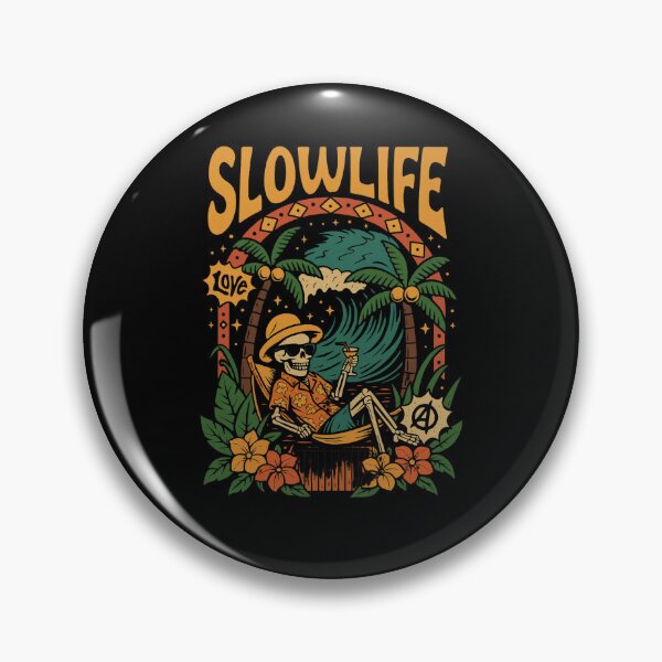 Item preview, Slow Life Skeleton – Retro Tropical Chill designed and sold by PhilllandArt.