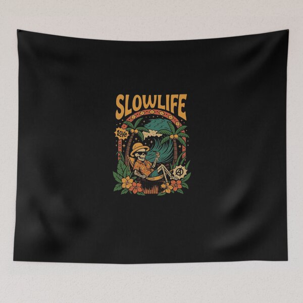 Item preview, Slow Life Skeleton – Retro Tropical Chill designed and sold by PhilllandArt.