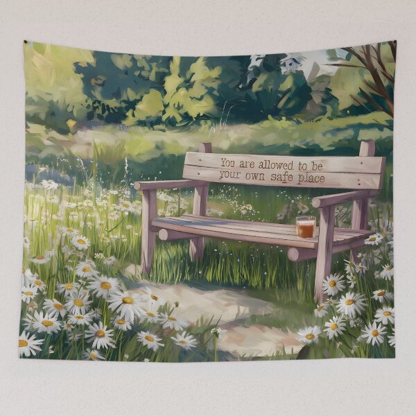 Item preview, You Are Allowed To Be Your Own Safe Place, Self Care Daisy Quote Art designed and sold by MoMidoStore.