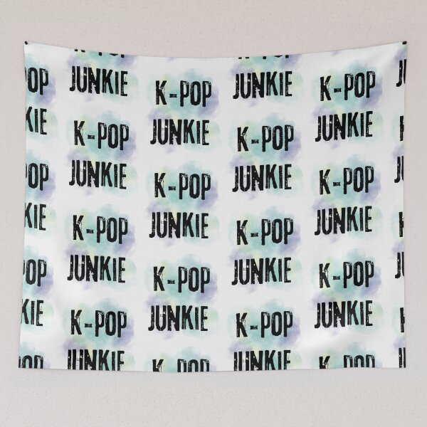Item preview, Kpop junkie - addicted to Korean pop music green background designed and sold by LiskoDesign.