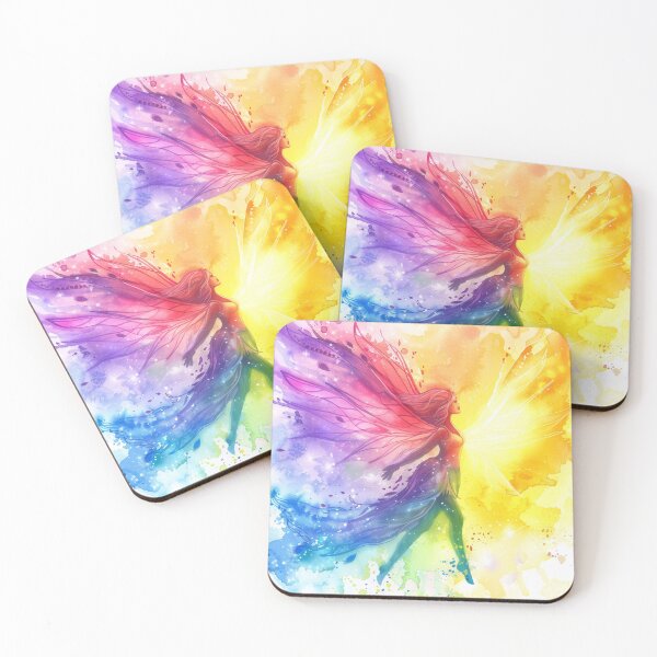 Item preview, LGBTQ Rainbow Pride Fairy Watercolor Art Design designed and sold by Travelslightly.