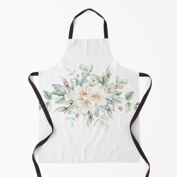 Item preview, Elegant watercolor floral composition featuring delicate white azalea flowers with lush eucalyptus leaves and soft pink buds designed and sold by eves_aquadreams.