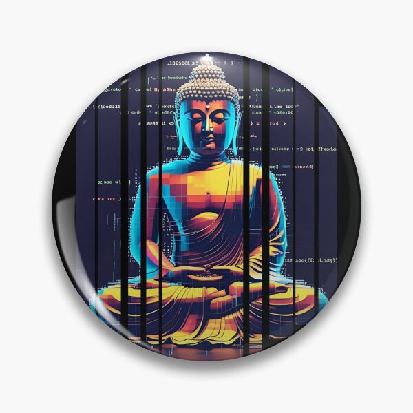 Item preview, Glitching Buddha surrounded by code 8 designed and sold by Neon G.