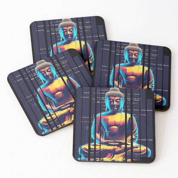 Item preview, Glitching Buddha surrounded by code 8 designed and sold by Neon G.