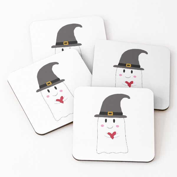 Item preview, Ghost witch hat and heart designed and sold by alexandra_belloc.