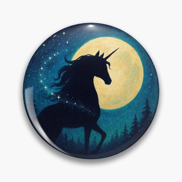 Item preview, Title: The Last Unicorn — Moonlit Silhouette (Stardust Mane) designed and sold by Feral Confetti.