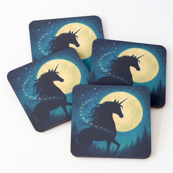 Item preview, Title: The Last Unicorn — Moonlit Silhouette (Stardust Mane) designed and sold by Feral Confetti.