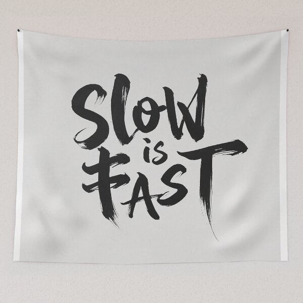 Item preview, Slow is Fast – Minimalist Brush Lettering Inspirational Quote designed and sold by RiendeersDEAR.