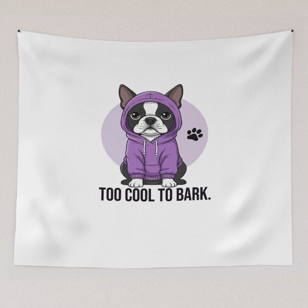 Item preview, Too Cool to Bark – Funny Boston Terrier in Hoodie designed and sold by The Real Life Symphony.