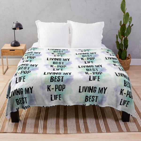 Item preview, Living my best kpop life green background designed and sold by LiskoDesign.