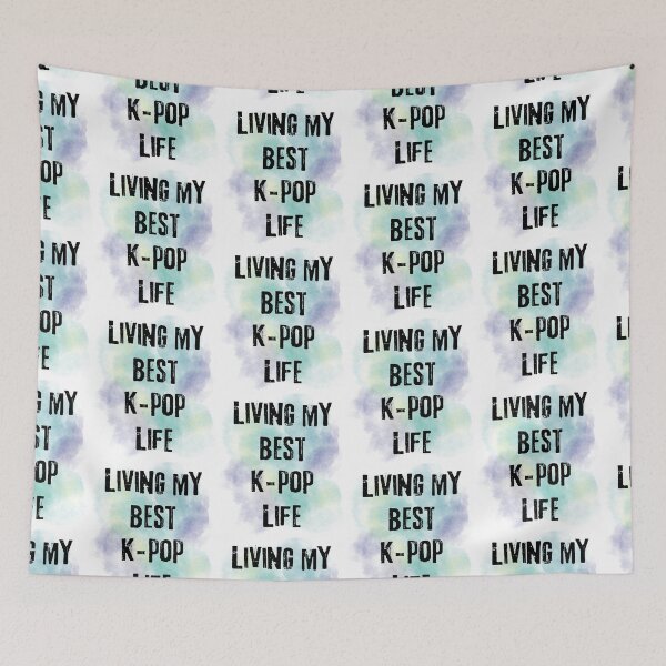 Item preview, Living my best kpop life green background designed and sold by LiskoDesign.