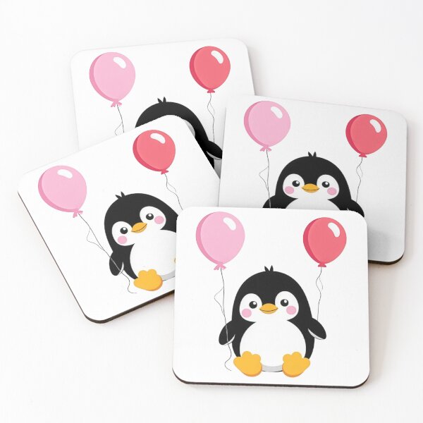 Item preview, Penguin with Balloons in White Sky designed and sold by Lyneora.