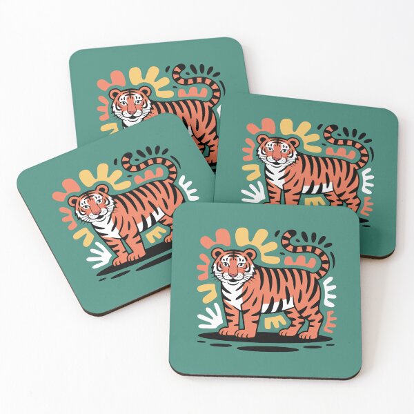 Item preview, Cute Tiger Abstract Art Print Funky Animal Design designed and sold by NewAspect.