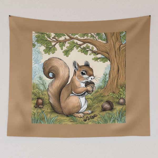 Item preview, Brown Squirrel Under a Tree designed and sold by designlee.