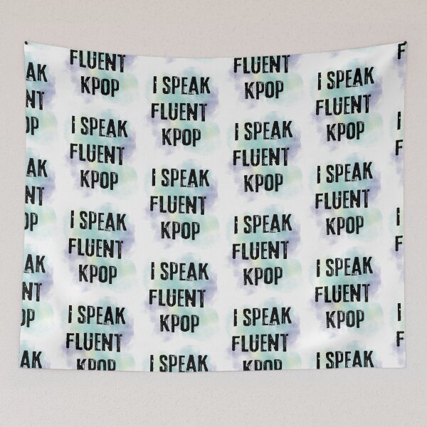 Item preview, I speak fluent kpop, green background designed and sold by LiskoDesign.