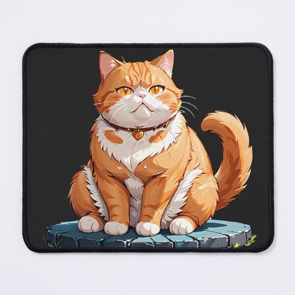 Item preview, Cute Chubby Fluffy Orange Cat on Smooth Rock. designed and sold by MissYouONLY.