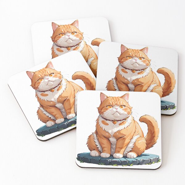 Item preview, Cute Chubby Fluffy Orange Cat on Smooth Rock. designed and sold by MissYouONLY.