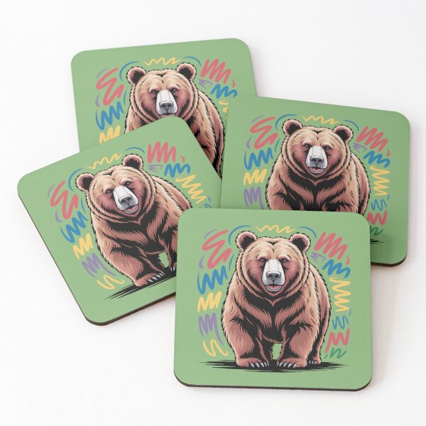 Item preview, Playful Brown Bear Pop Art Design designed and sold by NewAspect.