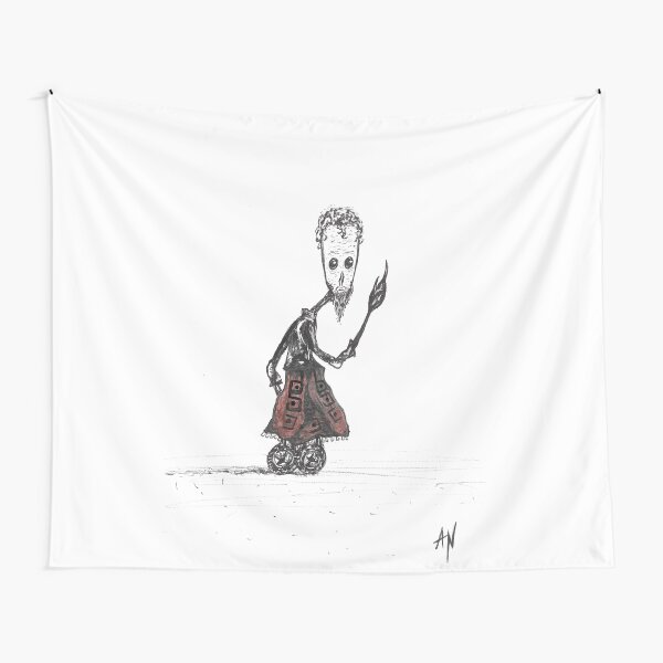 The Socrates IQ-3000 Tutoring Robot Original Art SciFi Tapestry