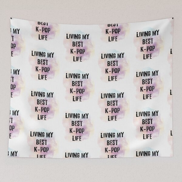 Item preview, Living my best kpop life, purple background designed and sold by LiskoDesign.