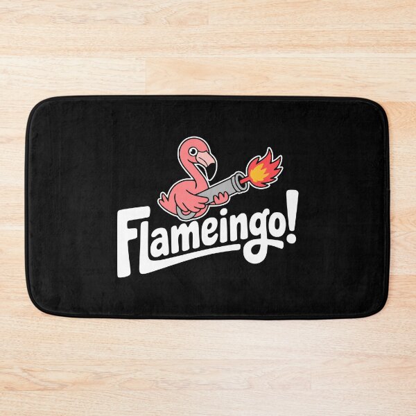 Item preview, Flameingo! Funny Flamethrower Flamingo Pun designed and sold by PMCreative.